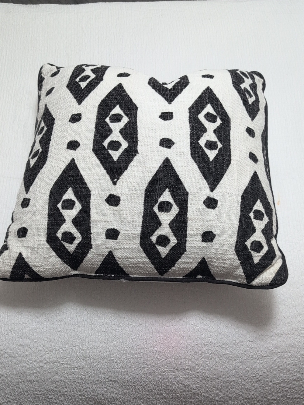 Black and White Geometric Throw Pillow by